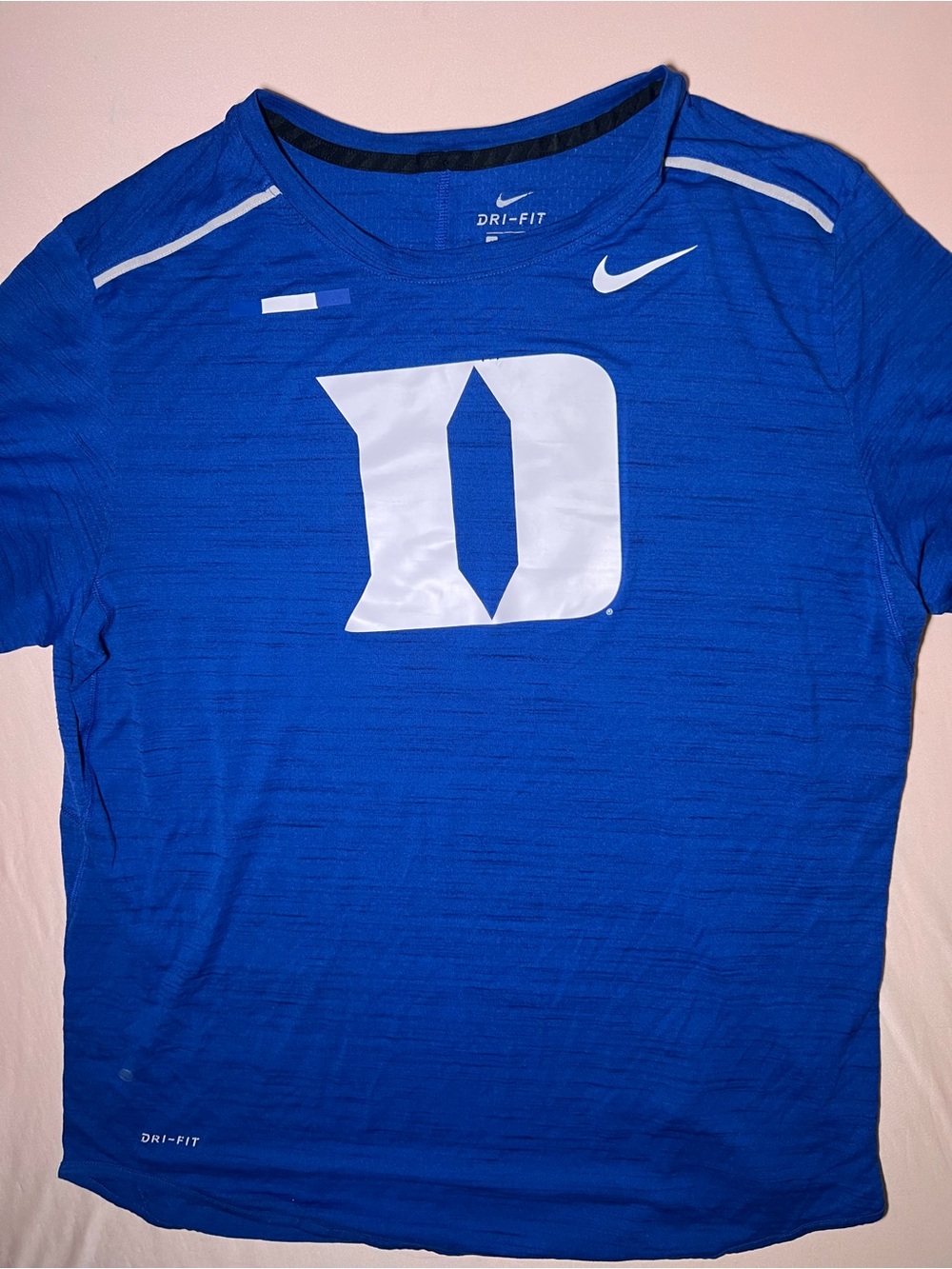 Nike Blue and White Duke Dri-FIT Short Sleeve Shirt